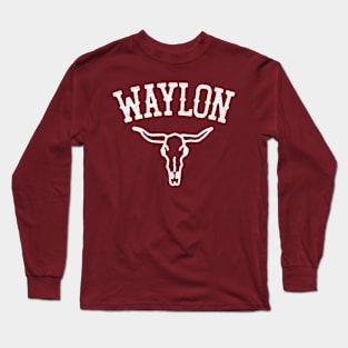 Waylon Jennings /  Faded Style Fan Design Long Sleeve T-Shirt